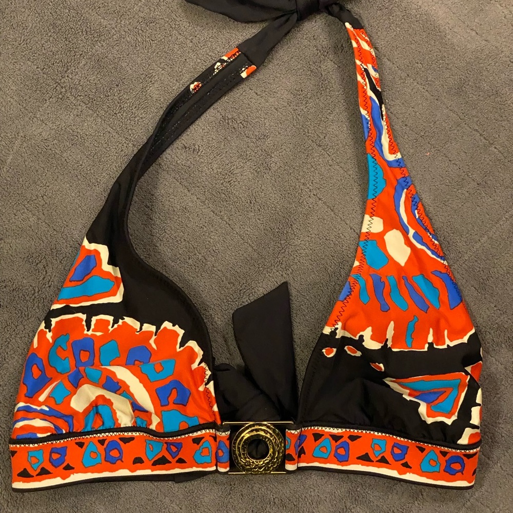 📌 2 for $25📌 Trina Turk Women’s Halter Swimsuit Bikini w/ Gold Accent Size 6